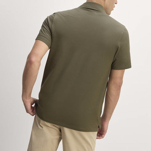 Chemise à col rond pour homme en polyester recyclé, nouvelle mode, sport, coton vert olive original, séchage rapide, respirante, polos - Product Image 2