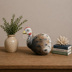 Escultura Rústica de Pavo y Coco, Figura de Animal Tallada a Mano, Color Personalizado, Decoración de Mesa de Madera para Casa de Campo - Product Image 5