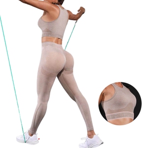 Leggings de yoga taille haute pour femme à imprimé craquelé, longueur intégrale, extensibles et côtelés, et Jeggings taille haute extensibles effet denim pour femme - Product Image 5