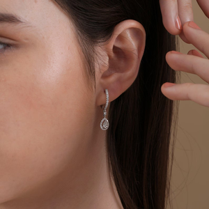 Pendientes de Aro con Diamantes Cultivados en Laboratorio en Forma de Pera, Color D, VVS2, Diamantes Certificados, Corte Redondo y Pera, Joyería Elegante - Product Image 2