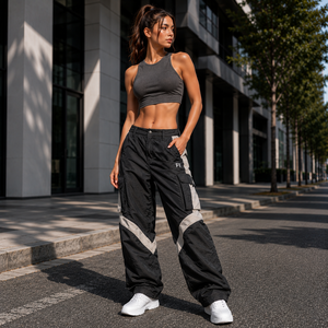 High Quality Lightweight 100% Polyester <b>Canvas</b> Sweat Pants Custom Sublimation Casual Streetwear Baggy Distressed men's pants - Product Image 1