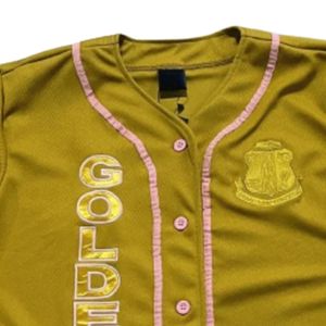 Golden Baseball <b>Shirt</b> Custom Team Uniform Short Sleeve Button Front Sports Jersey with Classic Design for Players Fans - Product Image 5