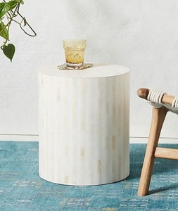 Table d'appoint ronde moderne en os incrusté, motif coquillage, faite à la main, écologique, couleur personnalisable, vente en gros par F S INTERNATIONAL - Product Image 5