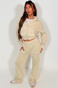 Factory Price <b>Women's</b> Oversized Pullover Tracksuit 100% Cotton Fleece Breathable Heavyweight Outdoor Comfortable <b>Sweat</b> <b>Suits</b> - Product Image 4