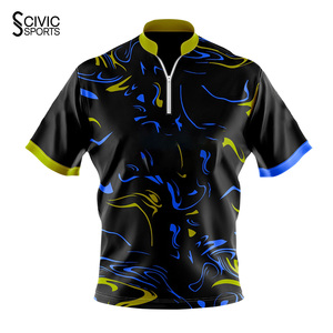 Camiseta de Boliche Personalizada, Camisetas de Boliche Económicas para Equipos, Impresión por Sublimación, Logotipo OEM, Camisetas de Billar y Dardos con Cierre de Cremallera - Product Image 1