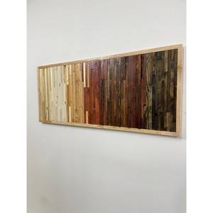 Panel de Arte Mural de Madera Reciclada Mixta Aqdus |   Decoración Bohemia para el Hogar, Ecológica, 100% Hecha a Mano, Ligera, Duradera, Negra, 23x15x22 - Product Image 1