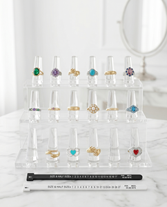 Clear Acrylic Hand Ring Holder Stylish Modern Jewelry Stand Elegantly Displaying Rings Accessories for Transparent - Product Image 3