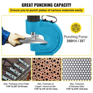 Punzonatrice Idraulica CH 70 da 35T per Lamiere in Ferro, Barre in Rame e Acciaio Inossidabile - Punzonatrice Liscia per Macchine - Product Image 2