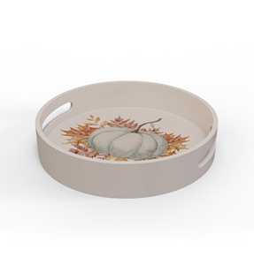 Round Wooden Serving Tray with Toucan and Floral Design Bohemian Style <b>Decorative</b> <b>Plate</b> for Party Use - Product Image 3