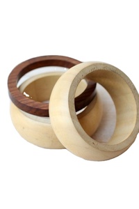 TRADITIONALN Design Wooden Bangle and Bracelet Customized Size Wooden Bracelets Bangle Handmade <b>Flower</b> Wooden Bangle Cuff - Product Image 3