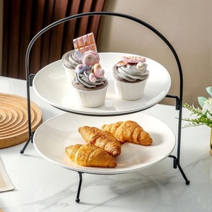 Soporte de Metal Decorativo de Dos Niveles para Pasteles, Soporte para Cupcakes, Plato para Servir Pasteles para Fiestas de Té - Product Image 4