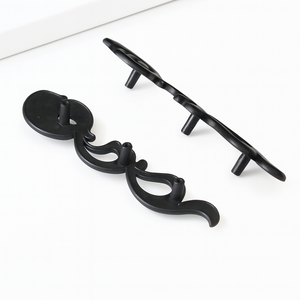 Vintage European <b>Black</b> Zinc Alloy <b>Cabinet</b> Drawer <b>Handle</b> Artistic Durable Pull Hardware Products for <b>Kitchen</b> Bathroom Bedroom - Product Image 5