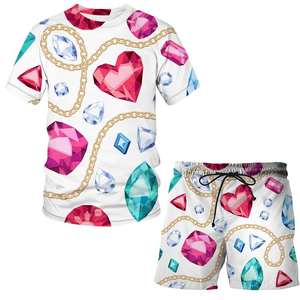 Conjunto de Ropa Deportiva de Verano Estilo Urbano, Camiseta con Cuello Redondo y Pantalones Cortos Lisos, Estilo Hip Hop Cómodo para Uso Urbano en Verano - Product Image 4