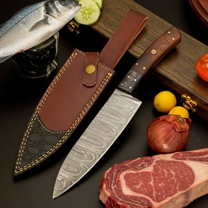 Couteau de chef de cuisine artisanal sur mesure de 13 pouces avec lame en acier Damas et manche en bois, ambidextre, compatible lave-vaisselle - Product Image 3