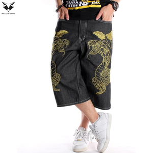 Latest Design Breathable Printed Denim Jorts Mens Vintage Streetwear <b>Jean</b> <b>Shorts</b> Custom Logo Loose Fit <b>Shorts</b> Light Summer - Product Image 2