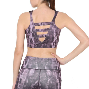 Custom Logo Cross Back High Support Breathable Contrast Color Double Layered Sports <b>Bra</b> Gym - Product Image 5