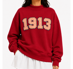 Sweat-shirt oversize à col montant pour femme, imprimé floral, avec logo appliqué personnalisé, pull décontracté, vente en gros d'usine - Product Image 2