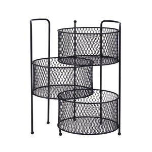 Cesta de Almacenamiento de Metal con Recubrimiento en Polvo Resistente a la Oxidación, Elegante Organizador de Estantes para el Hogar - Product Image 4
