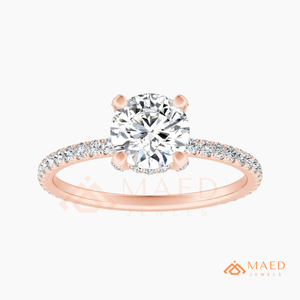 Anillo de Moissanita con Corte Redondo Chapado en Oro Rosa, Elegante Joya de Compromiso y Promesa Nupcial para Mujer, Uso Diario, Regalo, Estilo Limitado, EE. UU. - Product Image 6