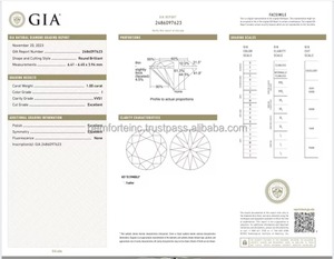 เครื่องประดับที่ทำจากธรรมชาติแบบหลวมเพชรทรงกลมสีขาวน้ำหนัก1กะรัตเกรด VVS1ใสทรงหลวมเพชรธรรมชาติ OEM ODM - Product Image 3