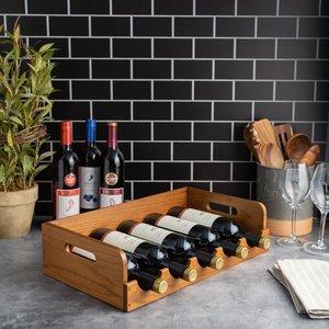 Estante de Madera Premium para Botellas de Vino Estilo Rústico, Capacidad para 5 Botellas, Acabado Liso, para Cocina y Restaurante, Venta al Por Mayor B2B - Product Image 3