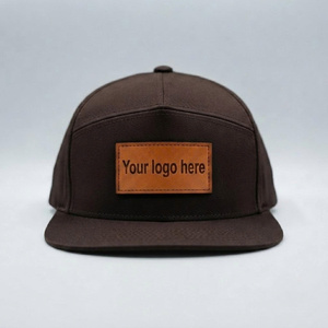 Gorra Trucker Personalizada con Parche de Cuero, Logotipo Personalizado, Estilo Deportivo y Estructurada, Visera Plana, 7 Paneles, Gorra de Béisbol con Cierre a Presión para Unisex - Product Image 1