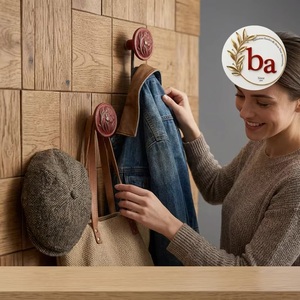 Ba Red Distressed Round Floral Modern Cabinet Knob Eco-Friendly Metal Drawer Pull Furniture <b>Handle</b> for Kitchen Bedroom Dresser - Product Image 3