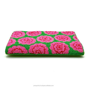 Bolso de mano portátil con bordado floral y cadena, hecho a mano con cuentas, personalizado para bodas, fiestas de lujo, de diseñador, para otoño, uso diario, a la moda. - Product Image 4