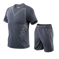 Chemises + Shorts hommes survêtement Gym Fitness sport costume vêtements course Jogging vêtements de Sport exercice vêtements de Sport pour hommes