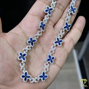 Women 12mm Moissanite Diamond Tennis Jewelry Butterfly <b>Infinity</b> Chain with Iced Prong Handset Hip Hop Style for All Occasions - Product Image 2