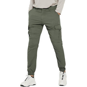 Pantalones deportivos casuales de talla grande para hombre, de tela de nailon y lona, de cintura alta/media, con patrón recto, estilo único en stock - Product Image 1