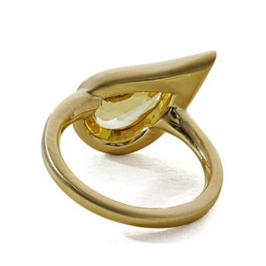 Anillo de Topacio Corte Pera en Oro Amarillo, Anillo Minimalista con Piedra Preciosa, Unisex, para Uso Diario - Product Image 2