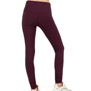 Leggings de Cintura Alta, Color Sólido, Largos hasta el Tobillo, para Mujer, Transpirables, de Punto, con Spandex y Nailon, para Otoño - Product Image 4
