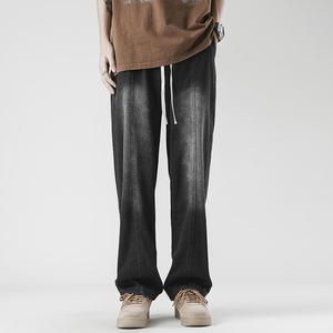 wholesale Men's Jeans High Quality Denim Jeans Pant Men Straight Leg High <b>Waist</b> Denim Jeans Pants - Product Image 3