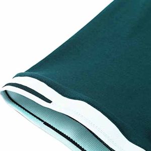 เสื้อโปโลผู้ชายสีเขียวอมฟ้าถักนิตติ้งสีพื้นลำลองทรงปกติ - Product Image 4