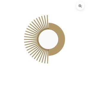 Miroir mural rond moderne en laiton avec design en forme de soleil, bordure décorative encadrée pour salon et chambre à coucher - Product Image 2