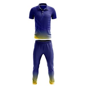 Conjunto de Uniforme de Cricket Azul Marino y Amarillo para Hombre, Jersey Polo con Pantalones a Juego, Ropa Deportiva para Equipo, Ropa Deportiva para Juego - Product Image 5