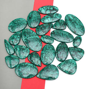 Vente en gros de cabochons en malachite naturelle en forme de feuille, cristaux de malachite faits à la main, pierres précieuses en vrac pour la fabrication de bijoux - Product Image 2