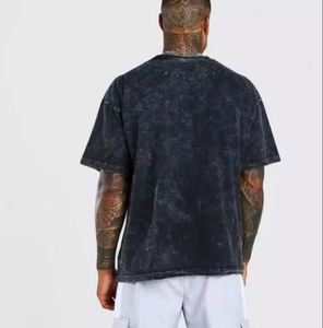 เสื้อยืดแขนสั้นทรงหลวมผ้าฝ้ายคุณภาพพรีเมียมสำหรับผู้ชาย ระบายอากาศได้ดี ล้างสีแบบแอซิดวอช สำหรับผู้ค้าส่ง ผู้ค้าปลีก และผู้ขายออนไลน์ - Product Image 4