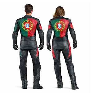 ชุดแข่งรถมอเตอร์ไซค์หนังแบบกำหนดเองลายธงชาติแคนาดา ปี 2026 สำหรับผู้ชายและผู้หญิง สีแดง ขาว ดำ พร้อมอุปกรณ์ป้องกัน CE - Product Image 4