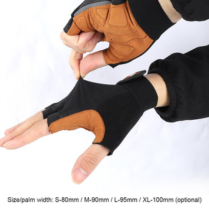Custom Solid Color Half Finger Breathable Leather Racing Cycling Gloves for Men - Product Image 3