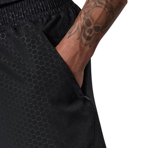 Mens <b>Black</b> Textured Mesh Training <b>Shorts</b> Elastic Waist Drawstring Gymwear Running Workout Sportswear Lightweight Activewear - Product Image 4