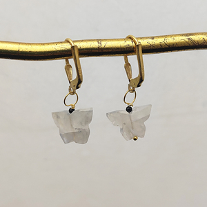 Rainbow Moonstone Butterfly Earrings – Sterling Silver Lever <b>Back</b> Dangle for Women, Handmade Jewelry Gift - Product Image 5