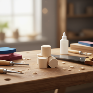 Cylindre en bois ILAN 25x25mm, bois naturel, fournitures pour artisanat - Product Image 2