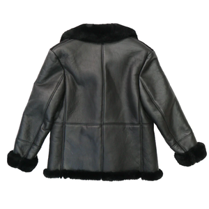 Luxury Genuine Leather <b>Shearling</b> <b>Jacket</b> <b>Men</b> Soft Sheepskin Fur Winter Aviator Coat Warm Fashion Durable Fit - Product Image 6