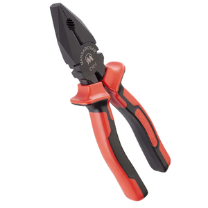 Chrome Vanadium Combination <b>Plier</b> with Induction Hardened Jaws Double Color Grip Mirror Satin Black Finish Professional Tool - Product Image 1