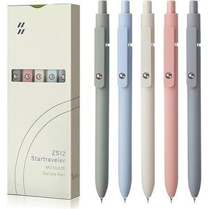 Set di 5 Penne Gel di Alta Qualità da 0,5mm ad Asciugatura Rapida con Scrittura Fluida Punta Fine Inchiostro Nero per Ufficio o Scuola - Product Image 1