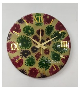 Style antique fait à la main en bois résine époxy horloge murale moderne maison appartement décor pour pendaison de crémaillère cadeau de mariage de noël - Product Image 1