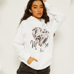 OEM Women Hoodie Polyester Cotton Casual Graphic Pullover Personalized Screen Print <b>Custom</b> Logo Design Streetwear Hooded Top - Product Image 3