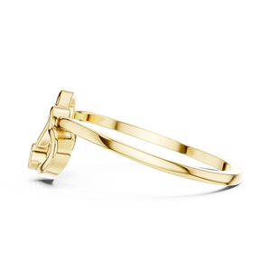 MINIMALIST Lab Grown ROUND CUT Diamond HEART <b>RING</b> <b>SET</b> IN 18KT YELLOW Gold <b>FOR</b> Engagement Wedding VALENTINE GIFTING <b>FOR</b> <b>WOMEN</b> - Product Image 4